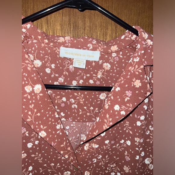 6/$15 Fall Sale: EUC Brown Floral Crop Top - Picture 4 of 5